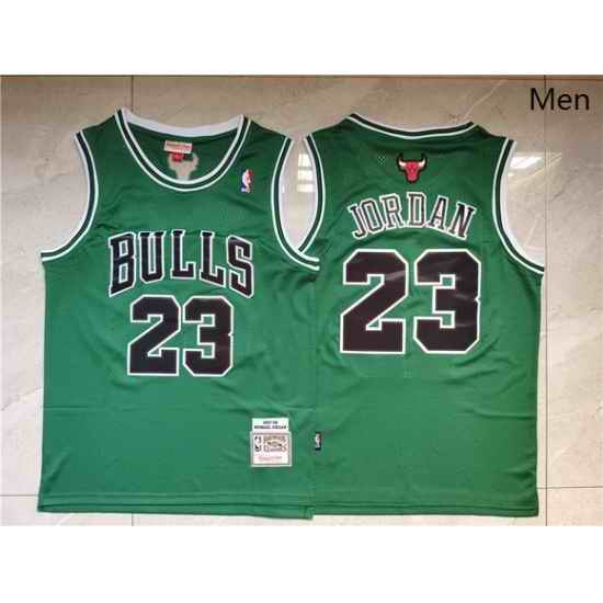 Men Chicago Bulls 23 Michael Jordan Green 1997 98 Hardwood Classics Swingman Jersey